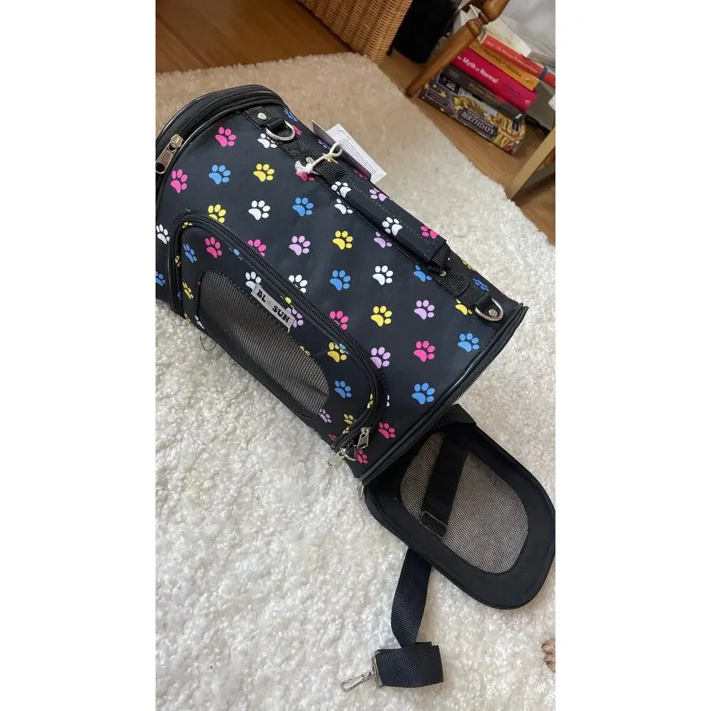 NWT- Small Dog (up to 6lbs) or Cat Carrier with Paw Prints